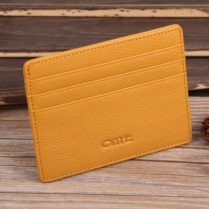 Women Leather Credit Card Holder Case Men's Card Holder Wallet Business Card Package Genuine Leather Bag